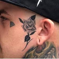 Healed Piece Inkedmag Rose Facetattoo Tattooed Inked Art Ultracooltattoos Neck Tattoo Rose Neck Tattoo Face Tattoos