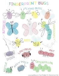 Bugs Fingerprint Art Fun Kids Art Project Free Printable Guide For Little Ones To Copy Or Fingerprint Fun Kids Art Projects Fingerprint Art Kids Art Projects