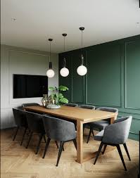 Accent walls are one of my favorite ways to decorate! Emerald Green Dining Room Accent Wall With Classic Boiserie Awesome Decors