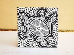 Acrylic Animal Painting Aboriginal Art Turtle Original Artwork Black And White Line Art And Dot Art Aboriginal Art Animal Paintings Aboriginal Art Animals
