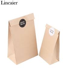 Download Lincaier 8pcs Kraft Paper Bag Handmade Stickers Seal Labels Cookie Gift Bags For Food Packaging Wrapping Supplies Ide Kemasan Desain Logo Bisnis Kemasan Produk
