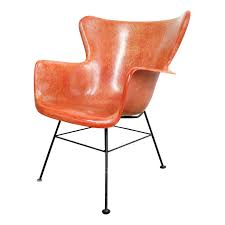 Lawrence Peabody Selig Fiberglass Wingback Chair Chair Leather Chaise Lounge Chair Iron Chair