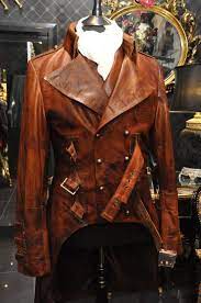 Impero London Mens New Leather Antique Military Steampunk Victorian Coat Jacket Leather Jacket Leather Jacket Men Cargo Jacket Mens