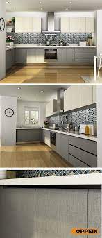 This is because melamine kitchen cabinets are manufactured in a controlled environment. Modern Melamine Kitchen Cabinet In White Grey Color Interior Design Kitchen Black Kitchen Decor Kitchen Cabinet Interior