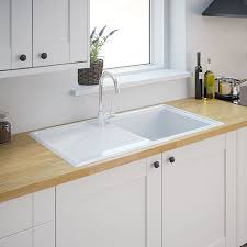 Evier A Encastrer Ceramique Blanc Burbank 1 Bac Castorama Evier Cuisine Comptoirs De Cuisine En Bois Evier En Resine