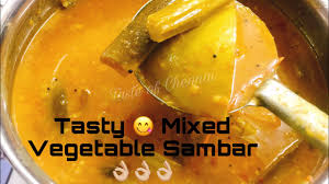 Sambar Recipe In Tamil South Indian Sambar Recipe Chennai Style Mixed Vegetable Sambar Recipe Youtube