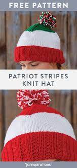 Free Patriot Stripes Hat Knit Pattern Using Patons Canadiana Yarn Create A Hat That Makes You Proud U Knitting Patterns Free Patons Yarn Hat Knitting Patterns