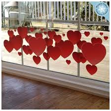 Valentine S Day Window Decorations Red Hearts Border Window Cling 47 Valentines Day Decorations Window Decor Valentine Decorations