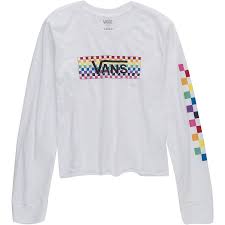 Black And Gold Vans Shirt Vans Check Tangle Long Sleeve Crop Shirt Girls Crop Shirt Vans Shirt Casual Girl