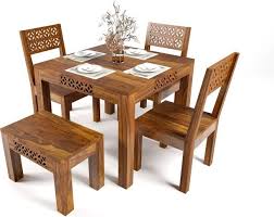 Vasagle dining bench, table bench set，pair of 2, industrial style indoor benches, 42.5 x 12.8 x 19.7 inches, durable metal frame, for kitchen, dining room, living room, rustic brown uktb33x. Dining Table à¤¡ à¤‡à¤¨ à¤— à¤Ÿ à¤¬à¤² Designs Buy Dining Table Set Online From Rs 6990 Flipkart Com