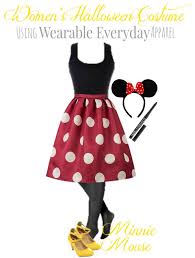 The costume — consisting of a crop top and mini skirt in an oversized polka dot print — can be customized to show off as much (or as little) skin as you want. Diy Minney Mouse Costume Using Regular Clothes Thrifty Nw Mom