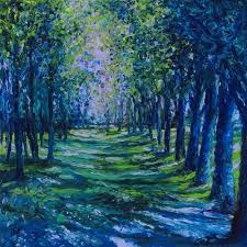 Blue Evergreens Art Painting Online Art Gallery