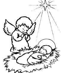 A Little Angel Praying For Baby Jesus Coloring Page Jesus Coloring Pages Angel Coloring Pages Christmas Coloring Pages