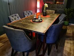 We have a variety of leg tables, pedestal tables, trestle tables, solid top. Medieval Solid Wood Dining Table Made Of Oak With Steel Fittings Loftmarkt