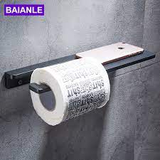 With our container series storage solutions, you can conveniently hide away all your bathroom create more space in your toilet by installing the toilet paper holder inside your walls. Bathroom Roll Paper Holder Creative Decorative Aluminum Black Toilet Paper Holder With Shelf Phone Paper Towel Holder Wall Mount Paper Holders Aliexpress