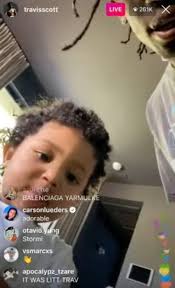 Jenner had posted a selfie of herself with her baby's head cropped out on instagram when she. Kylie Jenner S Daughter Stormi Chats Away As She Crashes Dad Travis Scott S Instagram Live