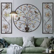 Metal wall art large teal abstract modern unique home decor indoor outdoor art. Large Rustic Metal Tree Wall Hanging Art Outdoor Black Round Circle Home Decor 29 29 Picclick Uk