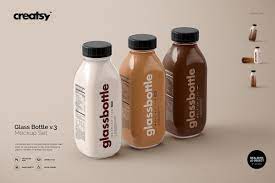 Download Glass Bottle Mockup Set V 3 Kemasan Botol Kemasan Minuman Kemasan Kopi