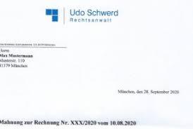 Feb 19, 2021 · mahnung vorlage: Zahlungserinnerung Rechtsanwalt U Schwerd Steuerberatung Munchen