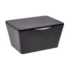 Main menu home & living. Wenko Brasil Black Bathroom Storage Box With Lid 22597100