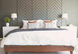A monochromatic accent wall will have a subtle effect in a bedroom. A Modern Master Bedroom Accent Wall Brooklyn Nicole Home