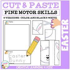 Printable preschool worksheets for fine motor skills development. Cut And Paste Fine Motor Skills Puzzle Worksheets Easter Tpt