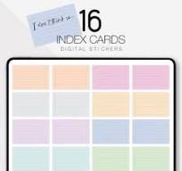 16 Index Cards Digital Sticky Notes Digital Planner Stickers ...