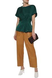 Linaramma Gathered Satin Crepe Top By Malene Birger Sale Up To 70 Off The Outnet By Malene Birger Crepe Top Tops