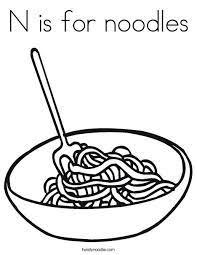 Try gluing the correct number of buttons beans or cherrios on your page. N Is For Noodles Coloring Page Twisty Noodle