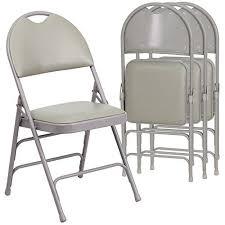 4 Pk Hercules Series Extra Large Ultrapremium Triple Braced Gray Vinyl Metal Folding Chair With Easyca Metal Folding Chairs Padded Folding Chairs Folding Chair