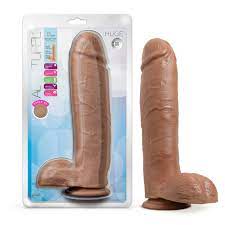 Huge Dildo Au Naturel 10.5in w/Balls Mocha | Satisfaction.com