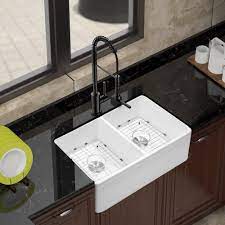 Grab your farmhouse style kitchen sink today. 33 Inch White Porcelain Double Bowl Kitchen Sink On Sale Overstock 31135675