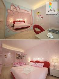 أحدث الوان و دهانات ورسومات غرف نوم اطفال بنات باللون البمبي الوردي لوكشين ديزين نت Hello Kitty House Hello Kitty Bedroom Hello Kitty Rooms