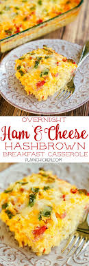 Meanwhile, whisk together the eggs, milk, onion powder, garlic powder, salt, and pepper, and pour over the potatoes. Overnight Ham And Cheese Hashbrown Breakfast Casserole Hash Browns Cheese Ham Green Onio Breakfast Recipes Casserole Recipes Hashbrown Breakfast Casserole