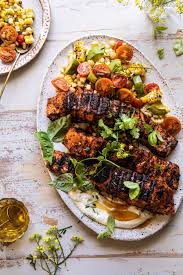Lemon Parmesan Salmon With Corn Tomato And Avocado Salad Half Baked Harvest Recipe Half Baked Harvest Recipes Parmesan Salmon Harvest Recipes