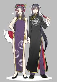 中國服大太刀兄弟 伝統的な着物 刀剣 乱舞 イラスト