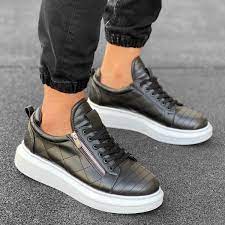 Sneaker | donna | primavera estate 2021 | shop online ufficiale | le sneakers eleganti e sportive con soletta in sughero naturale, disegnate dal designers keisuke ota. Casual Sneakers With Stitch And Side Zip Design In Black White