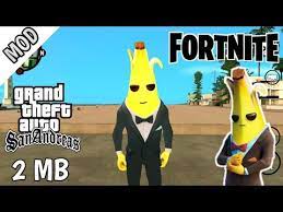 Gta games are one of the widest search games in the world so that is why i have decided to share the latest version of the gta 5 ppsspp iso game apk with you guys. Banana Agent Fortnite Mod Skin Gta San Andreas V2 00 Android Youtube