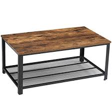 This contemporary coffee table perfectly reflects the ethos that the phillips collection personifies: Ymyny Industrial Coffee Table 2 Tier Cocktail Table Metal Frame Living Room Sofa Table Wood Look Home Storage Accent Furniture Easy Assembly Rustic Brown Utmj012h Buy Online In Brunei At Brunei Desertcart Com Productid