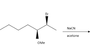 Provide the mechanism and stereochemistry if applicable. 1 What Is The Stereochemistry Of The Major Product When 2s 3s 2 Bromo 3 Methoxyheptane Is Treated With Nacn In Acetone Type Your Answer In The Order Carbon2 Carbon3 With A Comma And Space In