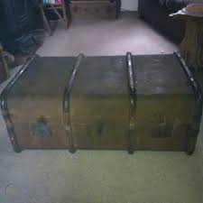 When choosing the best type of storage trunk coffee table for your home, you should think about what you need to store as well as your furniture and look material. Vintage Trunk Large 1930s 40 S Ships Steamer Chest Coffee Table Blanket Box 310745159