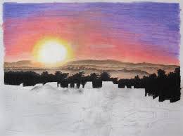 Sonnenuntergang Mit Pastell Malen