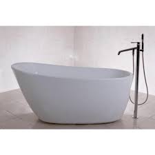 Elevate your home's contemporary decorum, while you effortlessly recline in the cozy embrace of a kingston brass freestanding bathtub. Aqua Eden Fusion 59 In Acrylic Front Drain Flatbottom Freestanding Bathtub In White Hvtrs592928 The Home Depot
