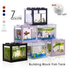 You can put this canopy on the top of aquarium & it can help you hide the air pump, filter, light etc. 9 Colors Betta Fish Mini Aquarium Creative Building Block Fish Tank Home Office Tea Table Decoration Feeding Box Aquariums Tanks Aliexpress