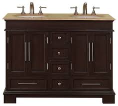Intro to his era is brilliantly illustrated with. 48 Inch Small Dark Walnut Double Sink Bathroom Vanity Travertine Transitional Traditional Bathroom Vanities And Sink Consoles By Luxury Bath Collection