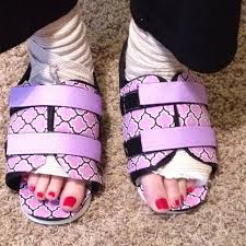 Wear sturdy shoes with stiff soles, that don't squash or bend the toe. Post Op Shoes Jazzed Up Broken Toe Shoes Designer Shoes