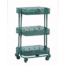 wrought iron metal top kitchen cart