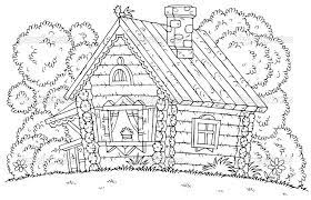 Cabin sketch coloring book, creativity and mindfulness 80 pictures Log Cabin Coloring Pages Coloring Home