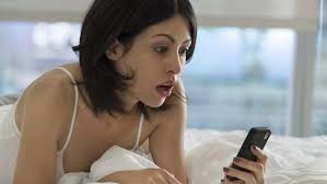Woman Looking At Cellphone Surprised Expression Blank Template Imgflip