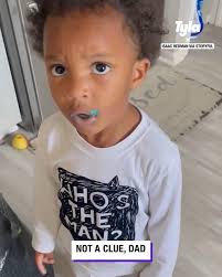 Kid denies eating blue cake 👀🤣